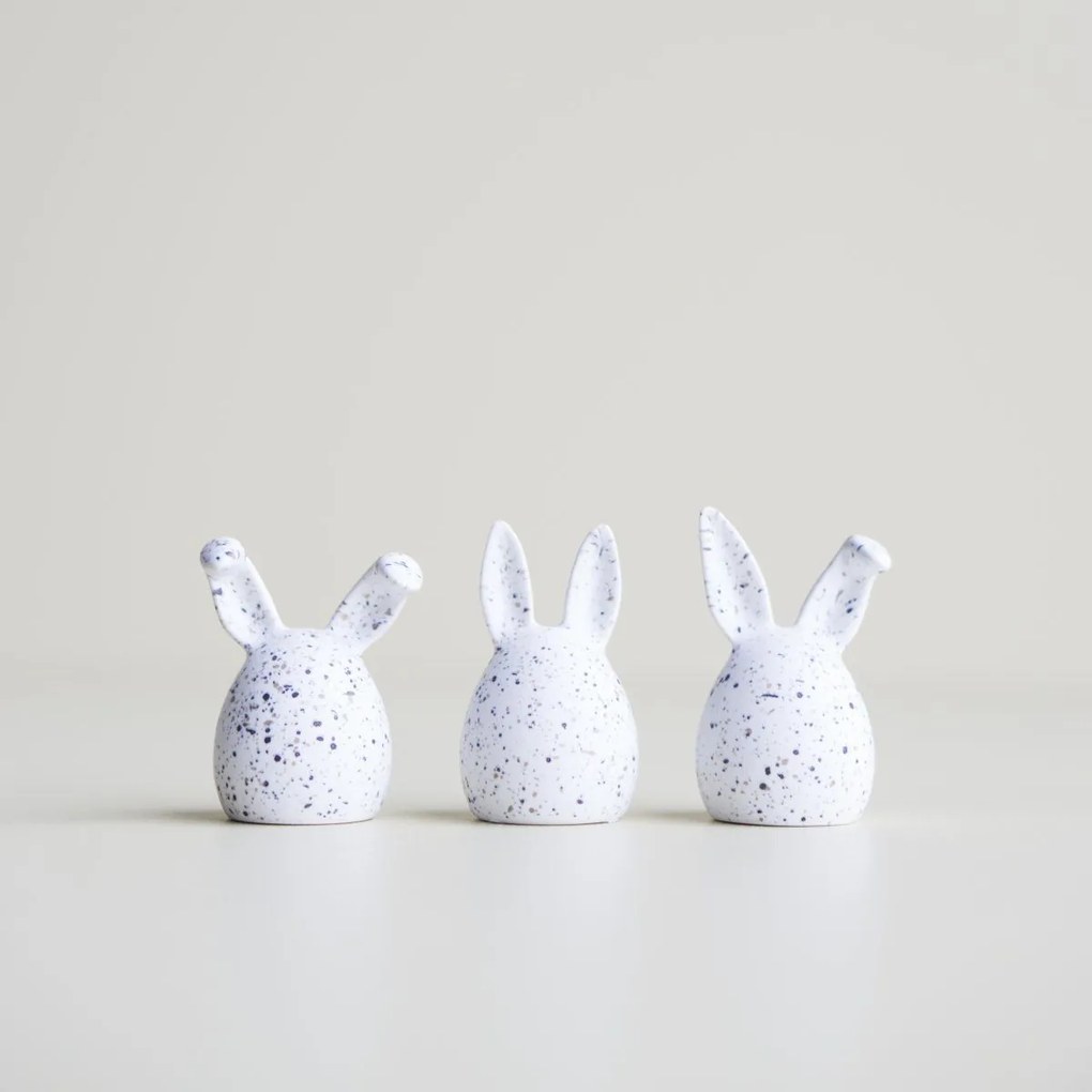 DBKD Veľkonočná dekorácia Triplets White Dot - set 3 ks