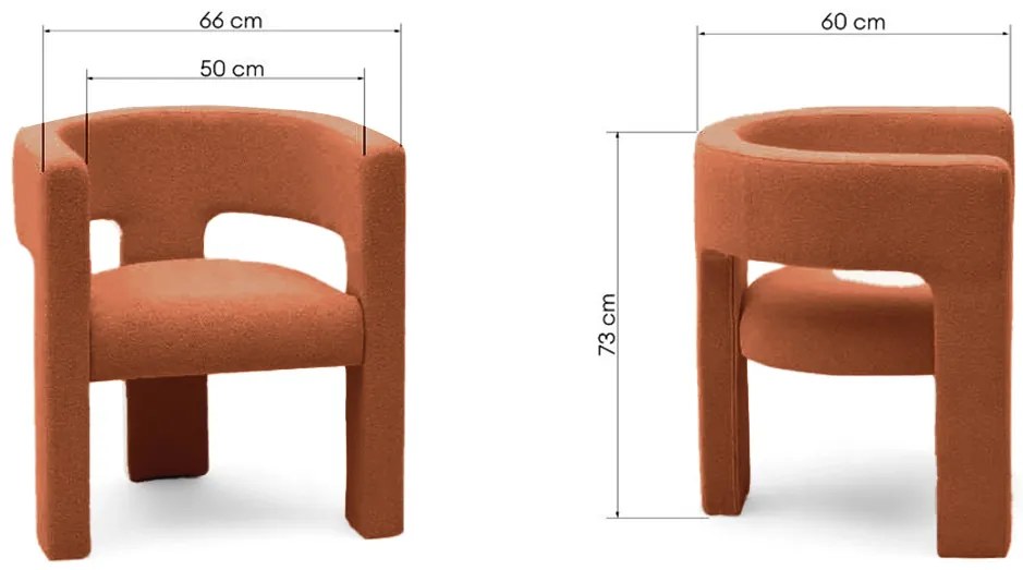 Oranžové designové kreslo ALPAH B