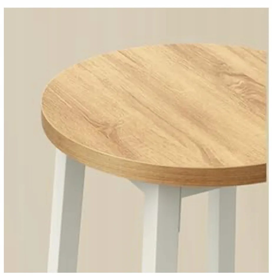 Súprava 2 ks barových stoličiek Vasagle Pure biela/svetlohnedá