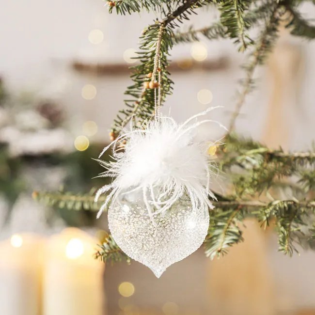Závesná vianočná dekorácia FJER s perím 943687