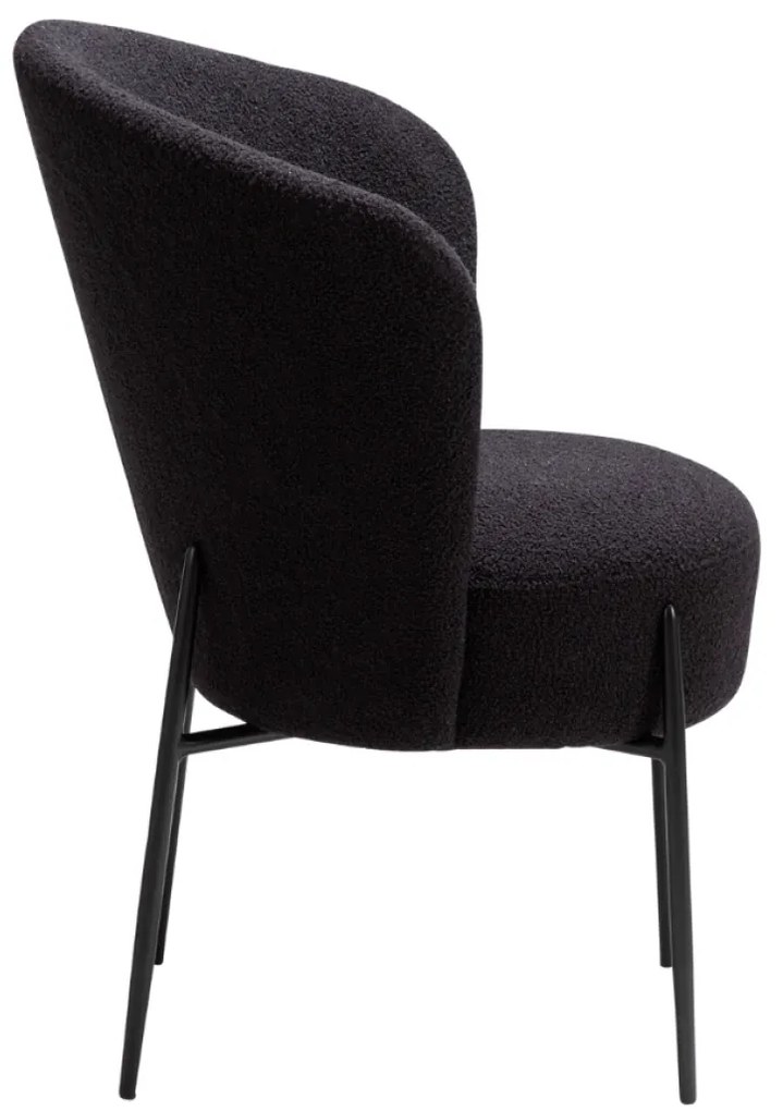 ORBIT ČALÚNENÁ STOLIČKA obsidian black bouclé/black