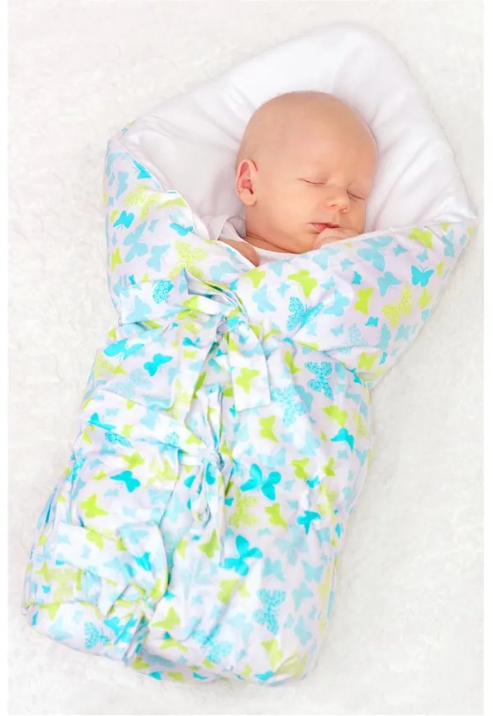 Klasická šnurovacia zavinovačka New Baby biela hviezdy sivé