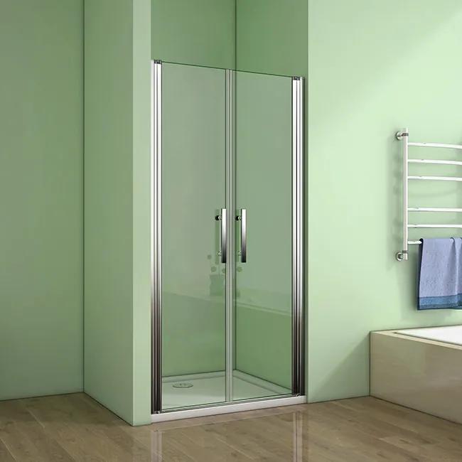 Sprchové dvere MELODY D2 80 dvojkrídlové 76 – 80x195 cm, číre sklo