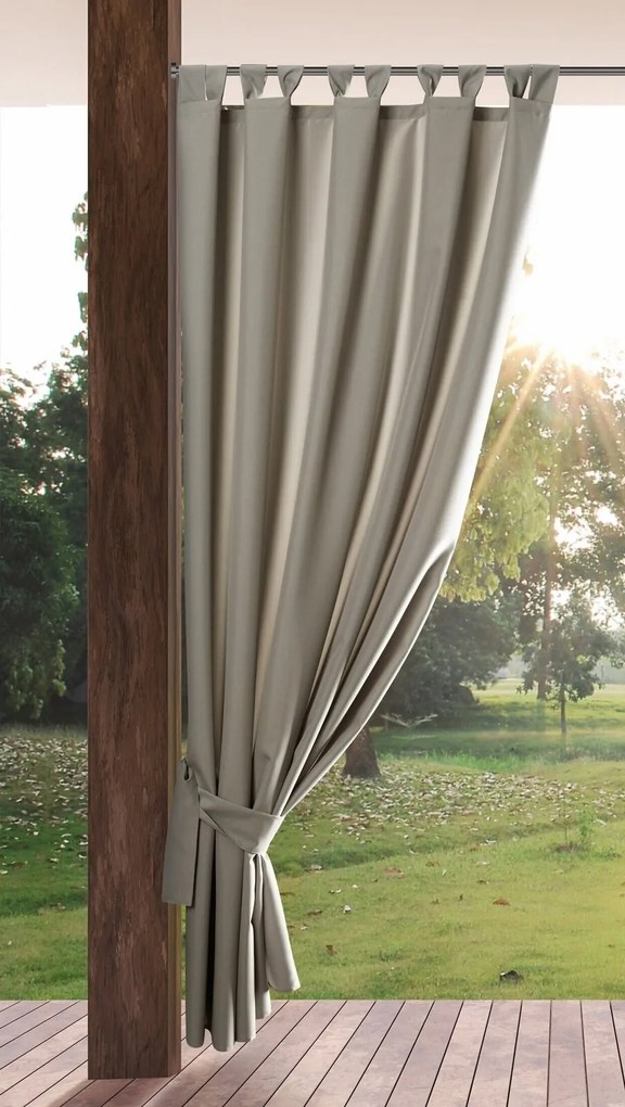 ZÁHRADNÝ VODEODOLNÝ ZÁVES NA PÚTKACH GARDEN 155X200 CM TMAVOBÉŽOVÁ