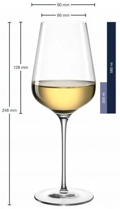 Leonardo Pohárik na biele víno BRUNELLI 580 ml