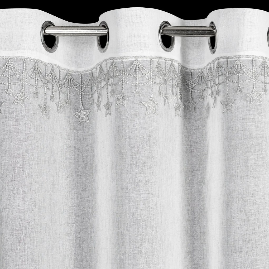 VIANOČNÁ ZÁCLONA NA KRÚŽKOCH XMAS 140X250 CM HVIEZDY