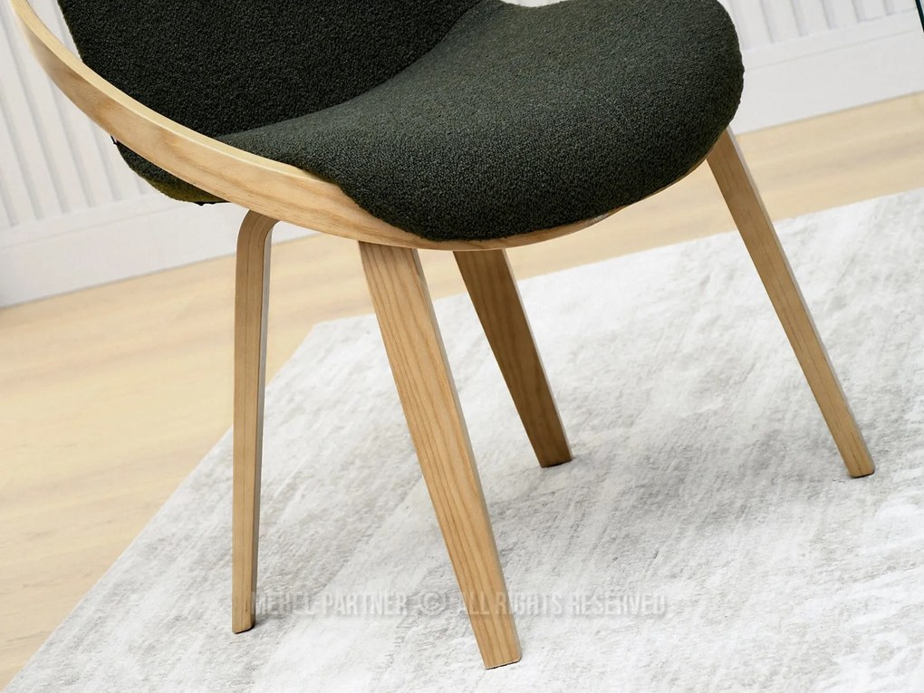 Jedálenská stolička Lamparas (zelená + dub). Akcia -15%. Vlastná spoľahlivá doprava až k Vám domov. 1136542