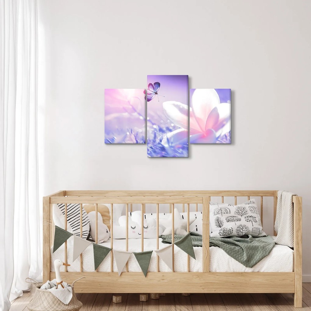 Obraz - Motýľ prilietajúci na kvet (90x60 cm)