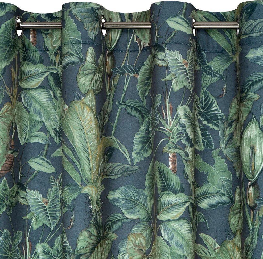 ZATEMŇOVACÍ ZÁVES NA KRÚŽKOCH KLARA 140X250 CM LISTY