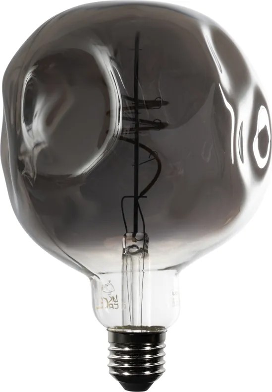 E27 Stmievateľná LED žiarovka so špirálovým vláknom G125 zrkadlovo strieborná 4W 75 lm 1800K