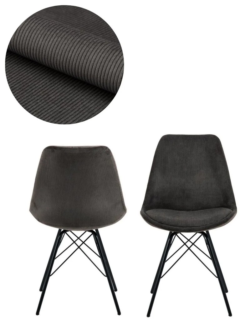 Jedálenská stolička Eris, menčestrová, tmavosivá (91471)