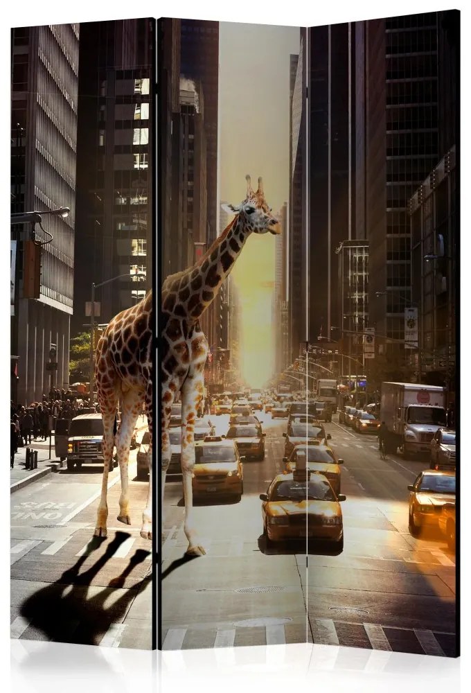 Artgeist Paraván - Giraffe in the Big City [Room Dividers]