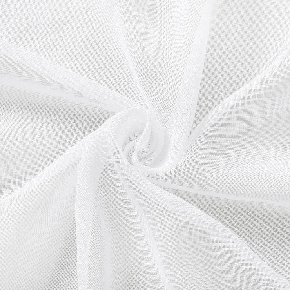 Záclona - biely režný vzor s olovkom ZAC-022 výška 305 cm Šitie na mieru