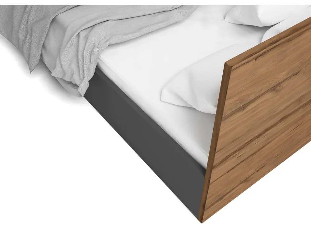 Čierna dvojlôžková posteľ s úložným priestorom a roštom 160x200 cm Malta - Marckeric