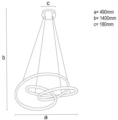 LED Stmievateľný luster na lanku LED/85W/230V 3000-6500K pr. 49 cm + diaľkové ovládanie