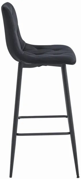 Set štyroch barových stoličiek NADO zamatové čierne (čierne nohy) 4 ks