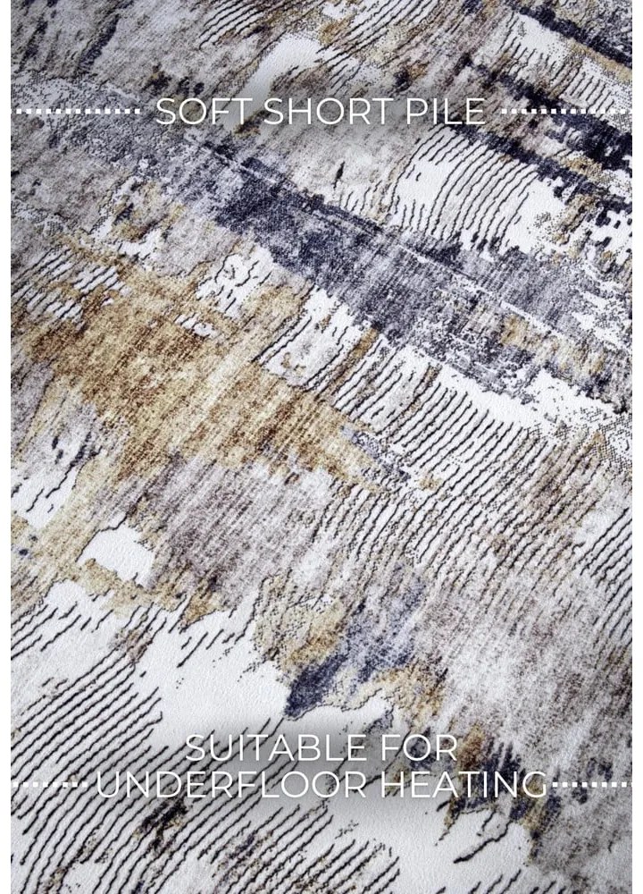 Svetlosivý koberec 200x290 cm Malard Anthracite Gold – Elle Decoration