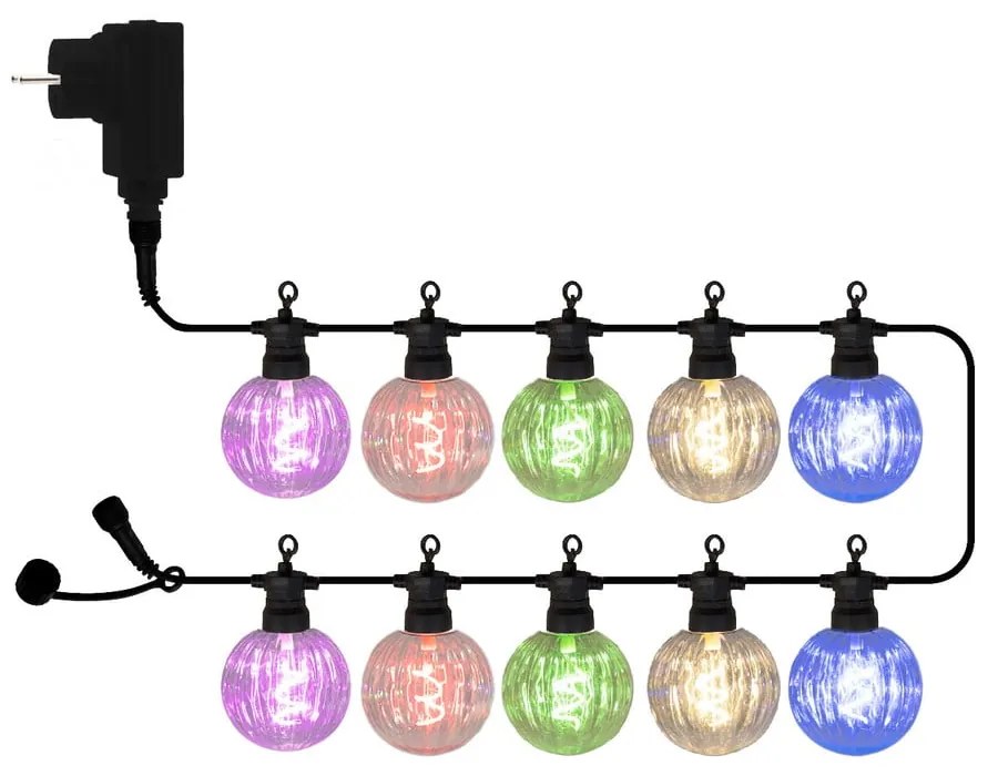 Svetelná reťaz počet žiaroviek 10 ks dĺžka 300 cm Luke – Sirius