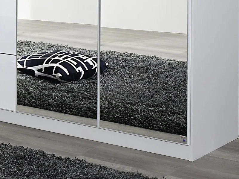 Šatníková skriňa Homburg, 181 cm, biela/lesklá biela