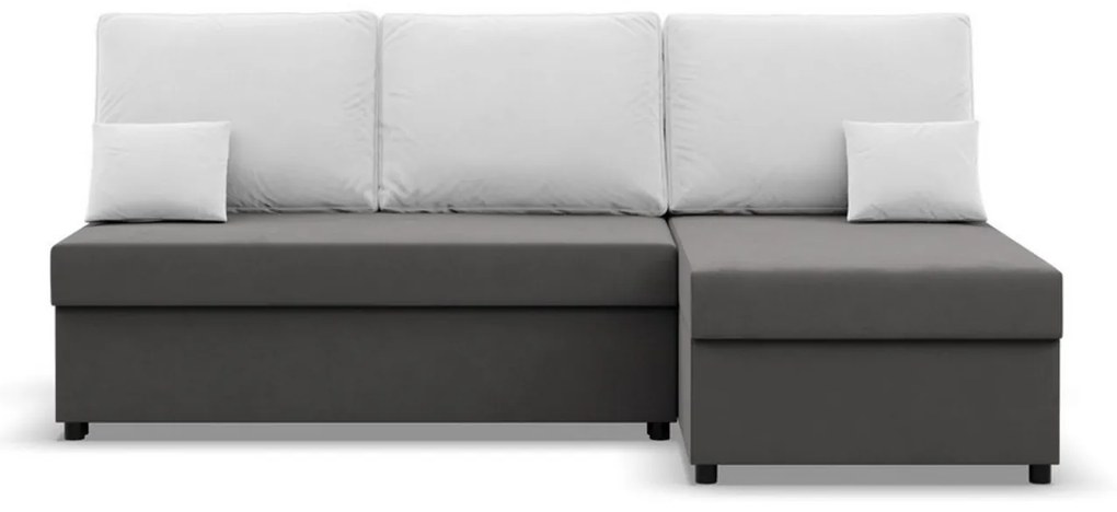 Rohová rozkladacia sedacia súprava DELI Sivá/biela