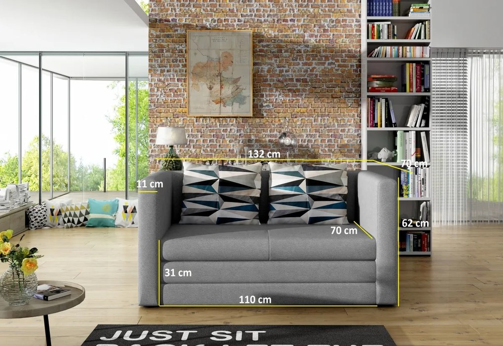 Rozkladacia pohovka AVEN, 132x70x65, alova14/lima75