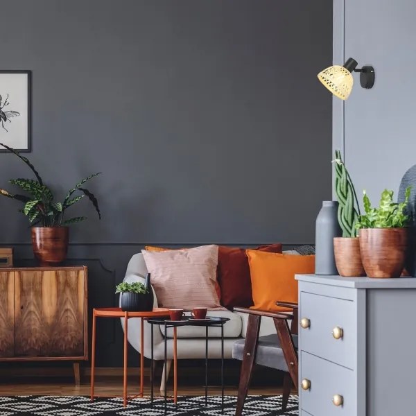 Rabalux 3133 - Nástenné bodové svietidlo RATTAN 1xE14/15W/230V ratan