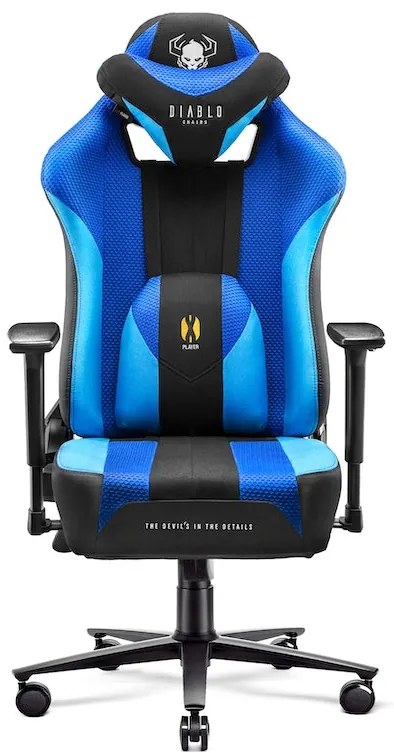 Látkové herné kreslo Diablo X-Player 2.0 King Size: frost balck/ čierne Diablochairs
