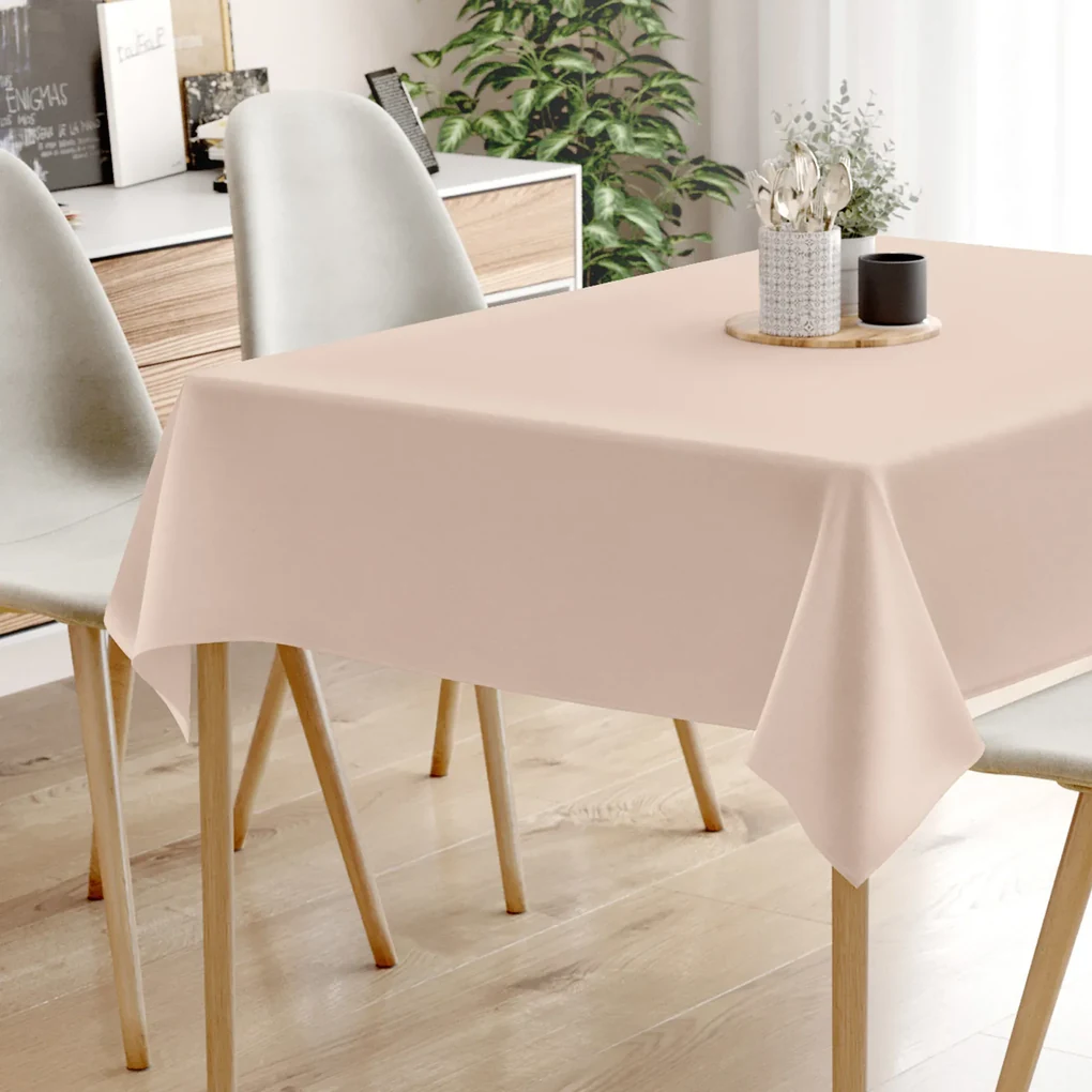 Goldea sviatočný hranatý obrus rongo deluxe - béžový so saténovým leskom 50 x 100 cm