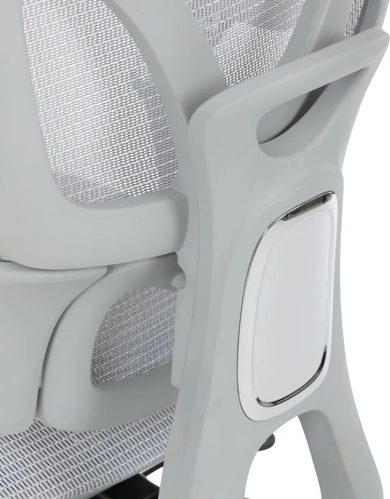 Kancelárska ergonomická stolička PORTE II — sieťovina, sivá