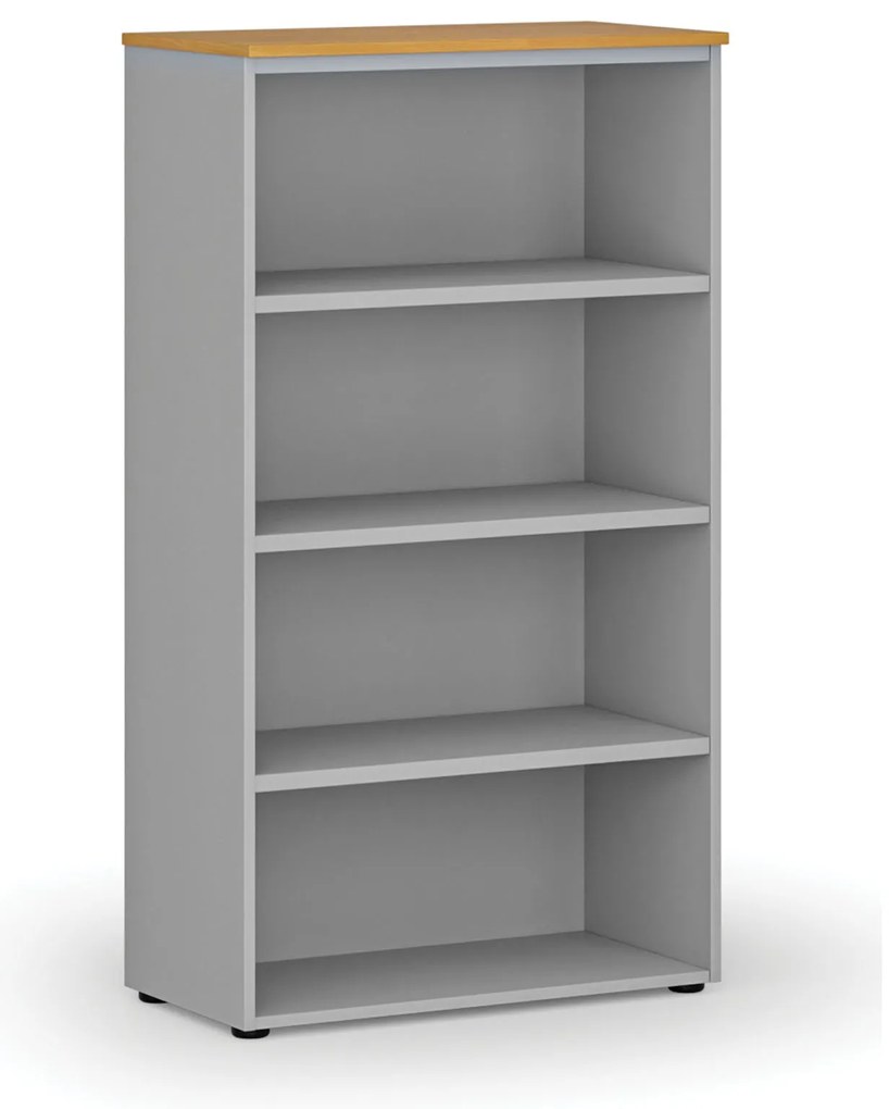 Kancelársky regál PRIMO GRAY, 800 x 420 x 1434 mm, sivá/buk