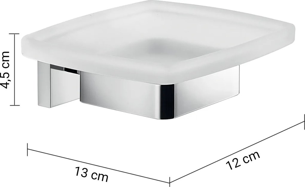 Gedy Gedy, ELBA mydeľnička, mliečne sklo, chróm, A01113