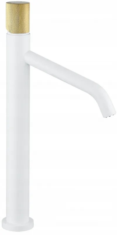 Mexen Rumba One vysoká umývadlová batéria, biela / zlatá, 73511-25