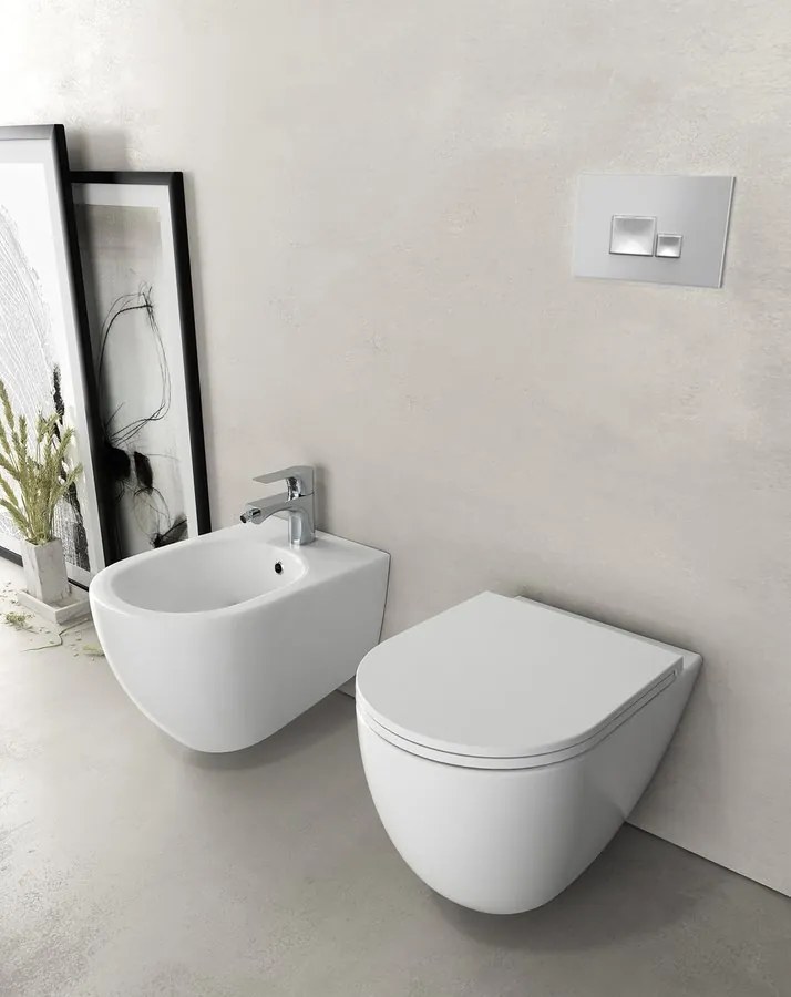 Isvea Isvea, INFINITY závesná WC misa, Rimless, 36,5x53cm, biela, 10NF02005