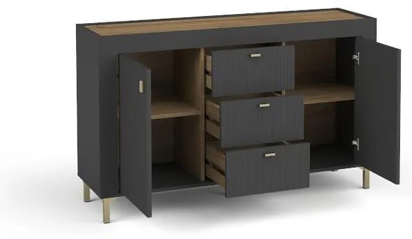 Komoda Mossana MO6 (čierna). Akcia -20%. Vlastná spoľahlivá doprava až k Vám domov. 1096837