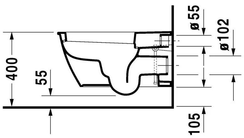 DURAVIT Darling New závesné WC s hlbokým splachovaním, 370 mm x 620 mm, 2544090000
