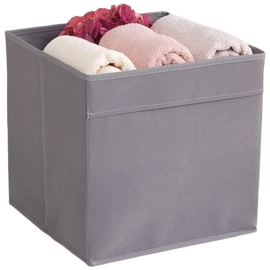 Sivý látkový úložný box 30x30x30 cm – Mioli Decor