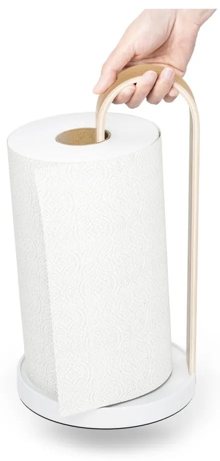 Biely drevený stojan na papierové utierky ø 17 cm Bellwood – Umbra