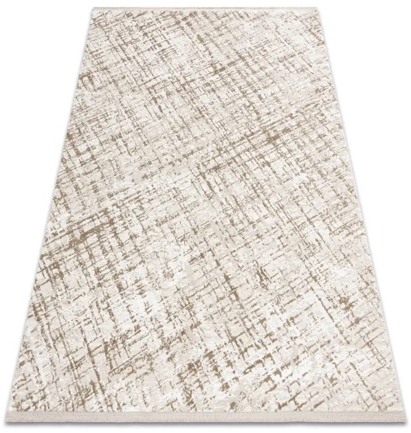 Koberec DUKE 51550 béžový / krémový, károvaný / strapce