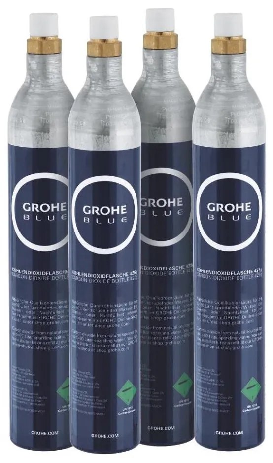 GROHE 40422000 - Fľaša na karbonizáciu GROHE BLUE 425 g CO2 (4 ks) nerezová