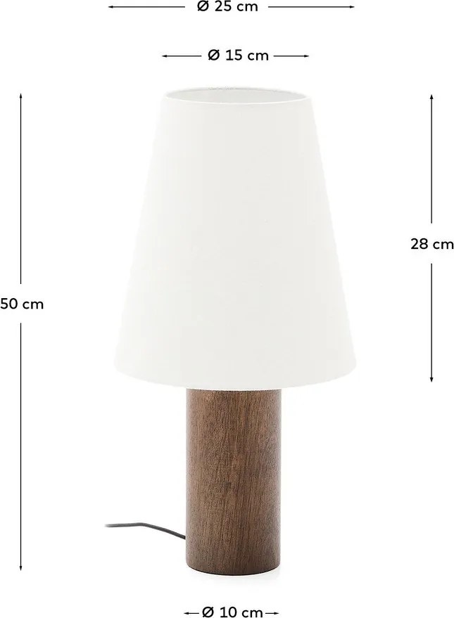 Biela/v tmavoprírodnej farbe stolová lampa s textilným tienidlom (výška 49,5 cm) Marga – Kave Home