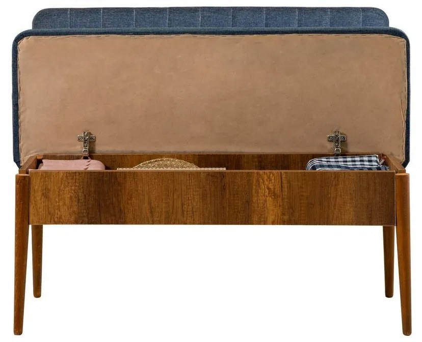 Lavica Vina Dark Blue and Walnut