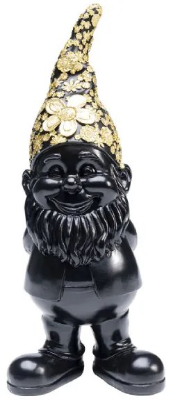 Standing Gnome dekorácia 30 cm čierna/zlatá