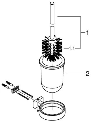 GROHE 40513AL1 - Súprava na čistenie WC ESSENTIALS CUBE grafit