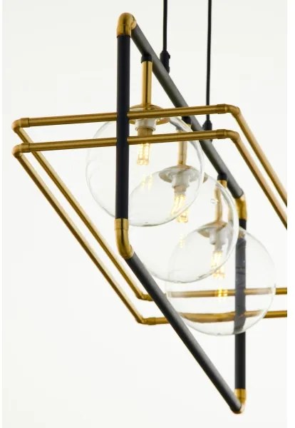 Jupiter 2030 - Luster na lanku FIORI 3xG9/10W/230V čierna/zlatá/číra