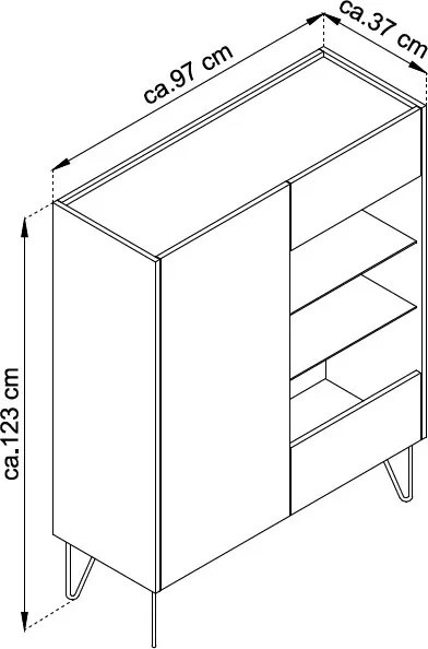 Vitrína Harmony, čierna/čierny mramor
