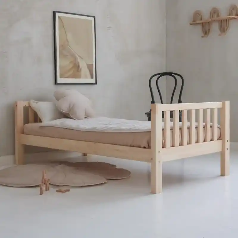 Masívna detská jednolôžková posteľ Basic Classic - 90 x 200 cm / prírodná |  BIANO