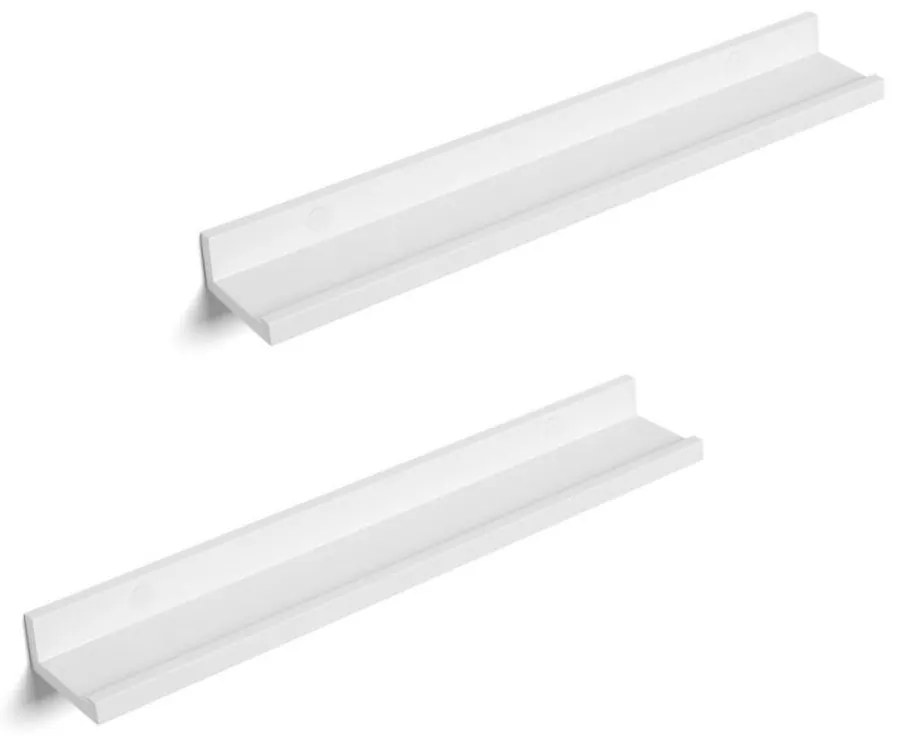 Sada 2 ks nástenných políc SHELFY, biela