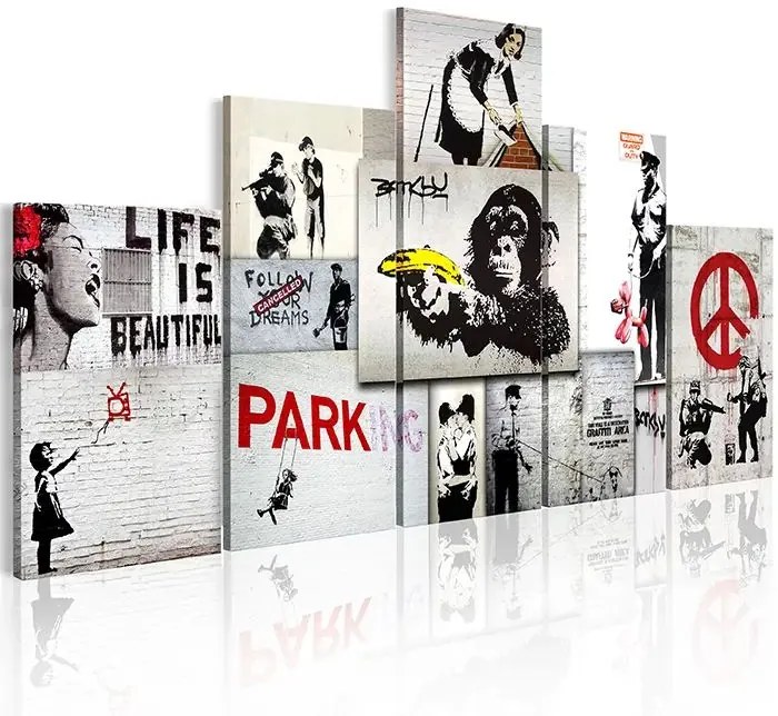 Obraz - Street Crimes: Banksy Art Veľkosť: 225x112.5, Verzia: Premium Print