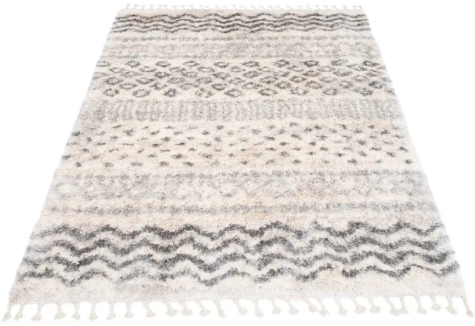 Krémový škandinávsky shaggy koberec Ontary Rozmer: 160x230 cm
