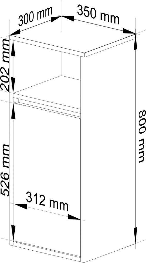 Závesná kúpeľňová skrinka VAMI 35 cm - výber z 5 prevedení